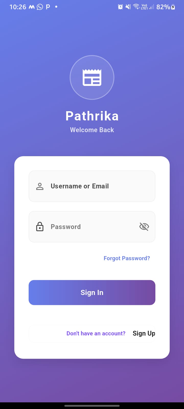Pathrika user profile