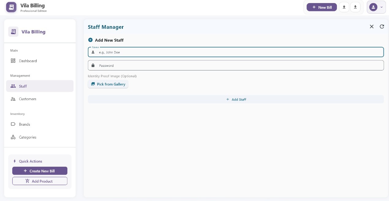 Vila PRO dashboard screenshot